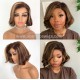 Half Price !!! -Pre Colored 250% Density 10 Inch Highlight Blonde Brown Bob 5x5 HD Lace Closure Wig BOB11