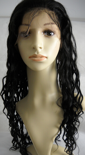 Beach wave Virgin hair silk top Full lace wig