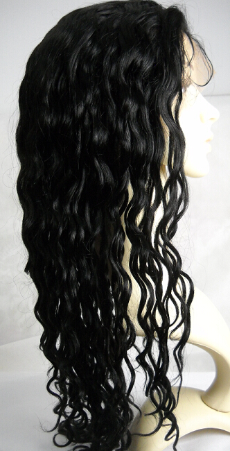 Beach wave Virgin hair silk top Full lace wig