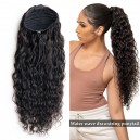 Water Wave Wrap Drawstring Ponytail Human Hair Extension PONY23