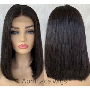 Brazilian straight blunt cut bob 2x4 lace front closure wig