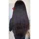 Human Hair 150% density kinky straight Silk Top Glueless Lace Front Wig--M31343