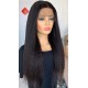 Human Hair 150% density kinky straight Silk Top Glueless Lace Front Wig--M31343