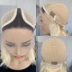 Human hair 1b/613  T part lace wig 