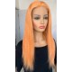 Chinese virgin 16 inches silk straight orange color--19513/5