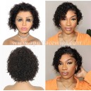 6 inches Short Curly 13X4 Lace Front Human Hair Wig 180% density LFB14