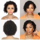 6 inches Short Curly 13X4 Lace Front Human Hair Wig 180% density LFB14