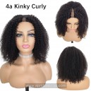 Human Hair 4a Kinky Curly V-Part U-part Wig BW11945