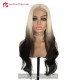  180% Full Human Hair Grey Ombre Black Loose Wave HD 5x5 Lace Closure Wig BL-03 