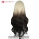  180% Full Human Hair Grey Ombre Black Loose Wave HD 5x5 Lace Closure Wig BL-03 