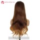  Pre colored 180% Full Human Hair Front Highlight Ombre Brown Loose Wave HD 5x5 Lace Closure Wig L2-05