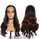 Pre colored 180% Full Human Hair Ombre Chocolate Brown Loose Wave HD 5x5 Lace Closure Wig L1-07