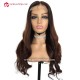 Pre colored 180% Full Human Hair Ombre Chocolate Brown Loose Wave HD 5x5 Lace Closure Wig L1-07