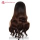 Pre colored 180% Full Human Hair Ombre Chocolate Brown Loose Wave HD 5x5 Lace Closure Wig L1-07