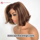 Pre Colored 250% Density 10 Inch Highlight Blonde Brown Bob 5x5 HD Lace Closure Wig BOB11