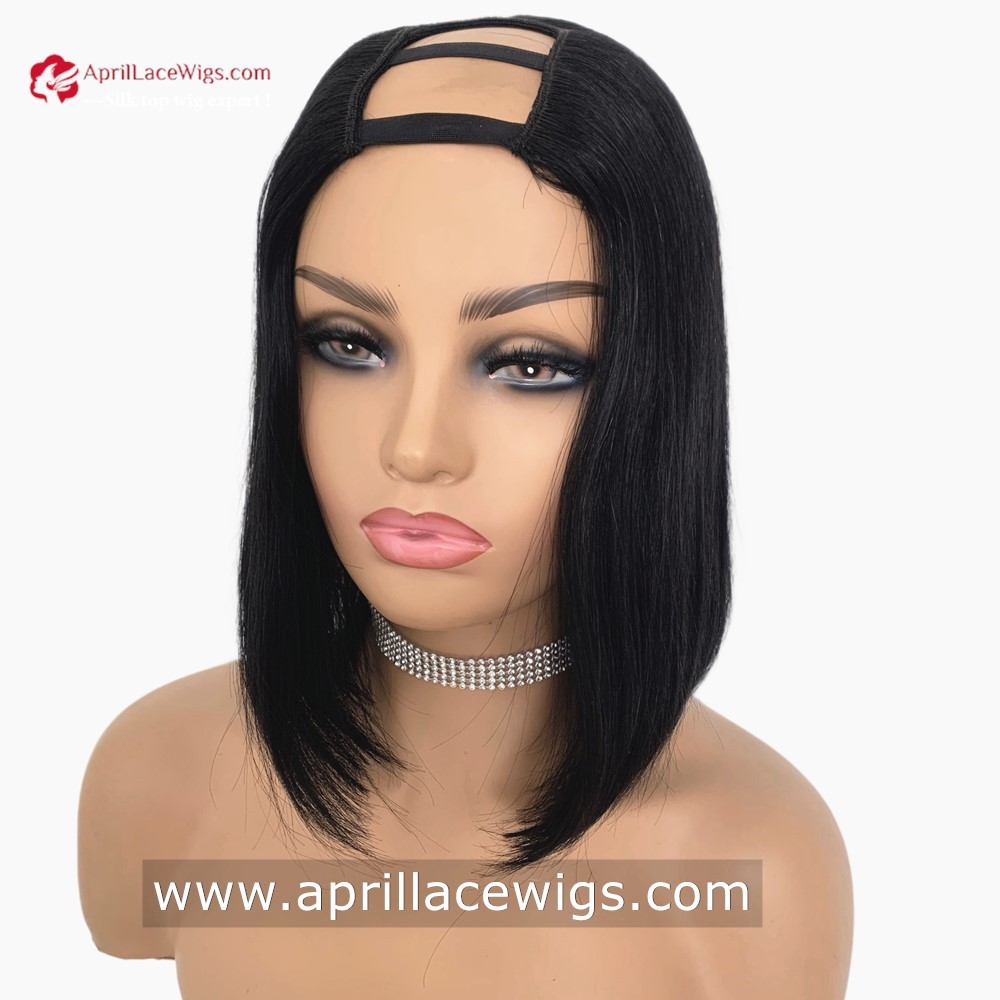 human hair bob U-part wig