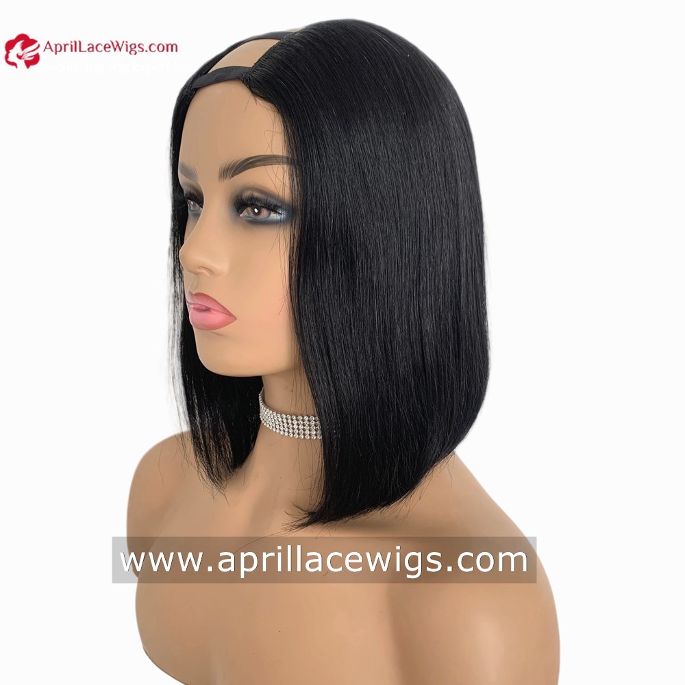 Human Hair Bob U-part Wig 150% density