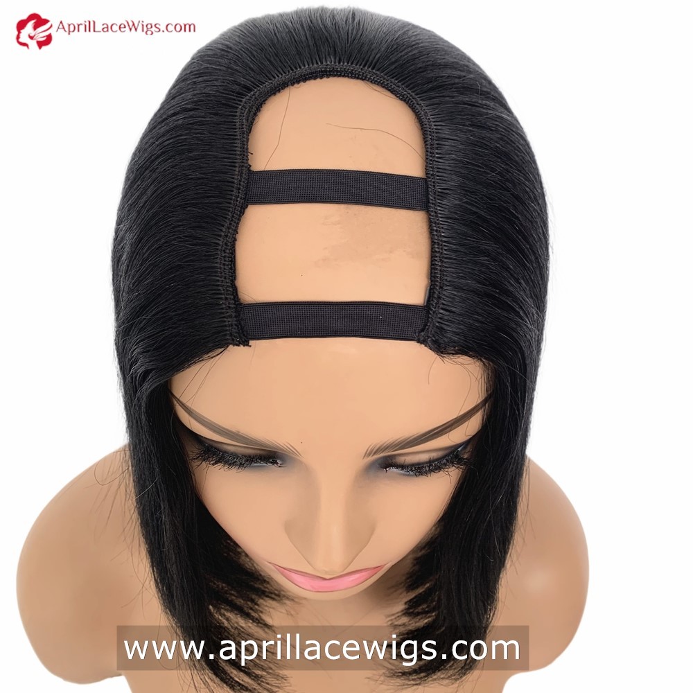 Human Hair Bob U-part Wig 150% density