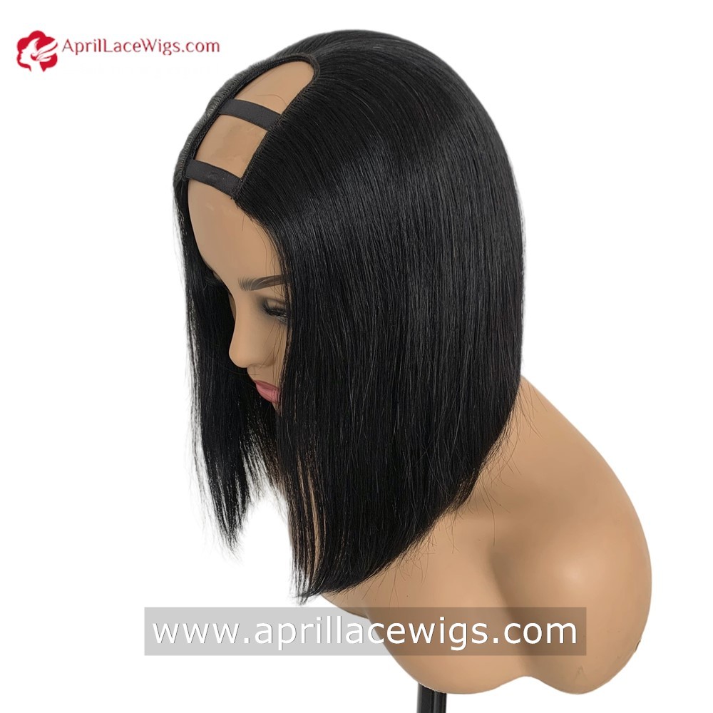 Human Hair Bob U-part Wig 150% density