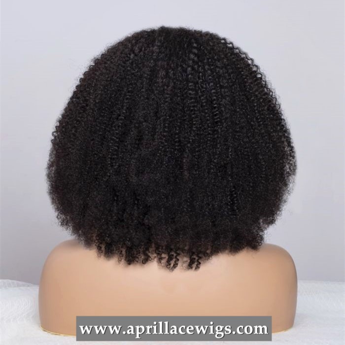 Human Hair 200% density 4a Kinky Curly V-Part U-part Wig