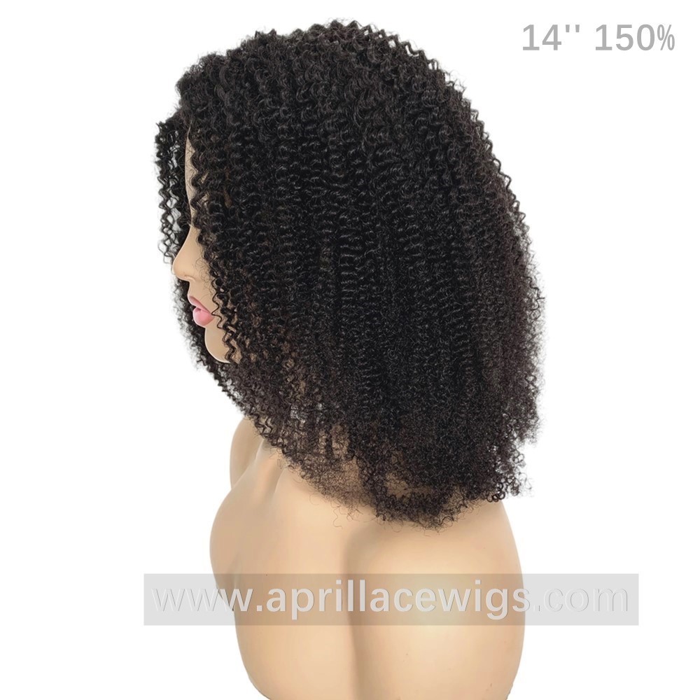 Human Hair 4a Kinky Curly V-Part U-part Wig