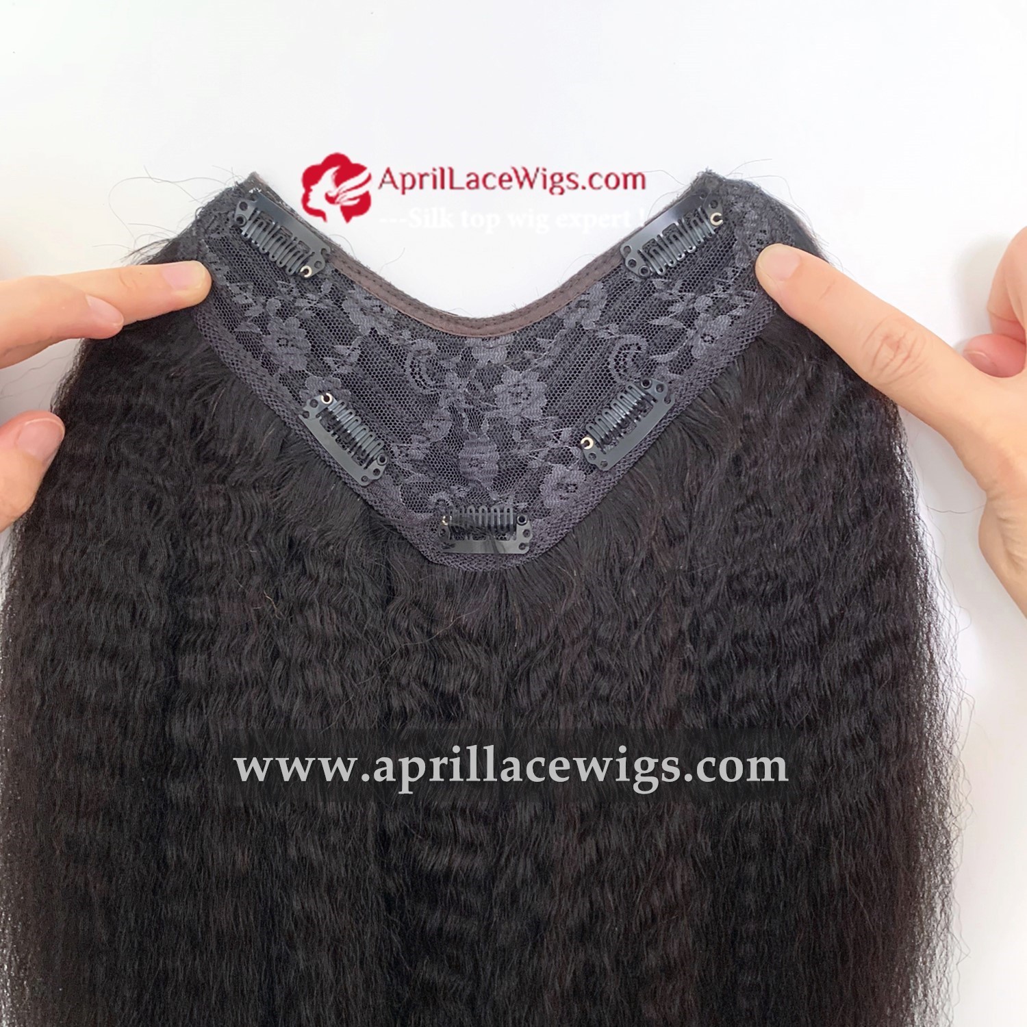 Human Hair Italian Yaki V Shape Clip Ins Hair Extension