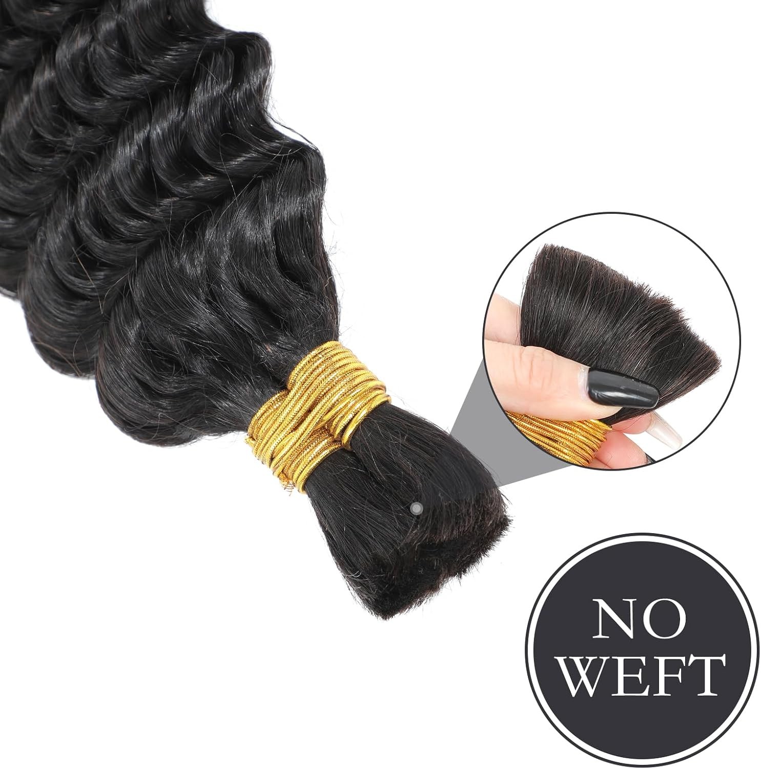 Human Hair Double Drawn Bulk Hair Extension For Braid Crochet