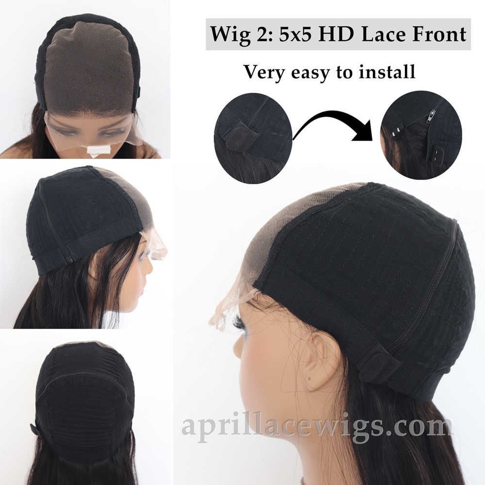 2 in 1 Zipper Combination HD Lace Front Wig HDW221